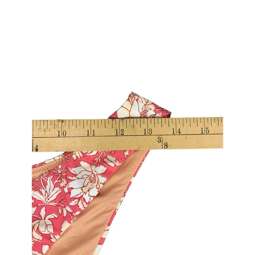 New! J. Crew Sz Small Curved Waist Cheeky Bikini Bottom Pink Tossed Floral BH553